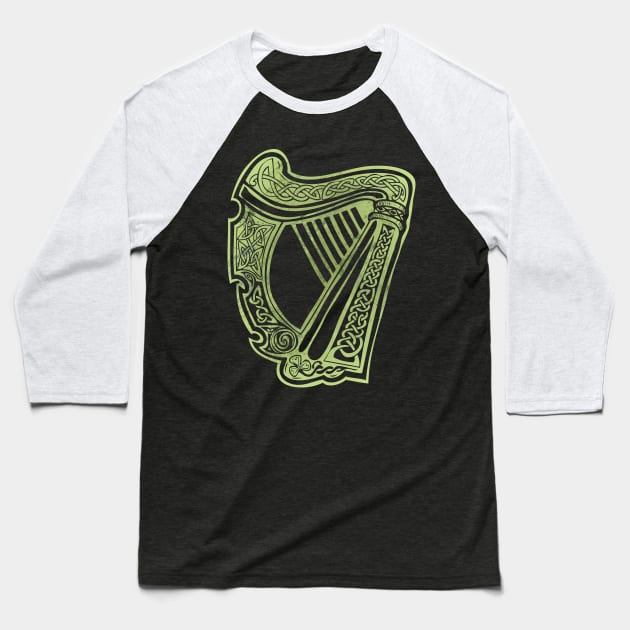 Celtic Harp Baseball T-Shirt by celtichammerclub